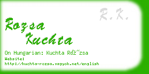 rozsa kuchta business card